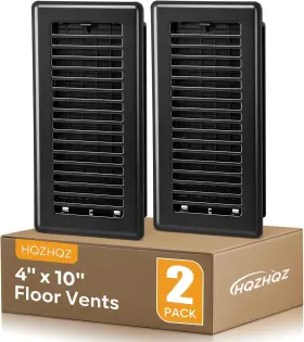Register-2p Hqzhqz 4x10 Floor Register Vent Covers For 4 Inch X 10 2pcs Black