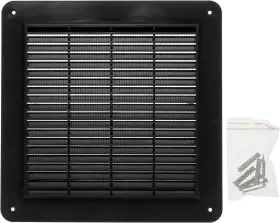 Hvac Ov 445057167154 10 X Inch External Dimensions Black Plastic Square Vent Cover - Air Re
