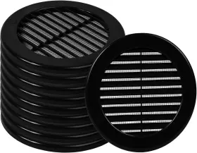 Hvac Ov 744759743787 10pack 4 Inch Grille Dimensions Black Plastic Round Vent Cover - Air Ret