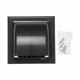 Hvac Ov 751037981768 4 Inch Fit - Graphite Abs Vent Cover With Hood Exhaust Grille Backdraft Dampe