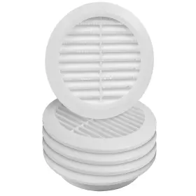 Hvac Ov 751037983045 5pack 4 Inch White Plastic Round Soffit Vent - Air Louver Grille