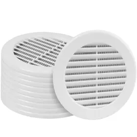 Hvac Ov 751037983120 10pack 4 Inch White Plastic Round Soffit Vent - Air Louver Grille Co