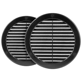 Hvac Ov 751037985216 2pack 6 Inch Grille Dimensions Black Plastic Round Vent Cover - Air R