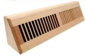 Hvac Premium 635133961982 18 Inch Wooden Floor Baseboard Register - Decorative Red Oak Wood Pre Finished Ai