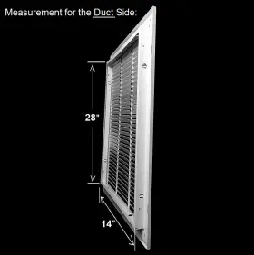 Hvac Premium 810116312825 14 X 28 Duct Opening Size Steel Return Air Filter Grille - New