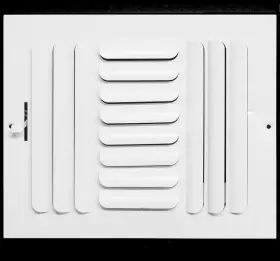 Hvac Premium 810130144228 8 Inch W X H Duct Opening 3-way Fixed Curved Blade Air Supply Diffuser Registe