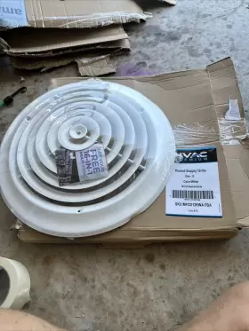 Hvac Premium 884881177637 12 Inch Round Ceiling Diffuser Easy Air Flow - Vent Duct Cover White