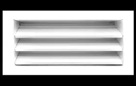Lo168-wt Hvac Premium 16 Inch W X 8 H Aluminum Exterior Gable Louver Vent For Walls And Crawlspace - Weath