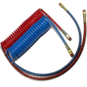 Qb-trk0033 Ibroprat Air Lines For Semi Truck 15ft Coiled Brake Hoses With 12 Inch And 40