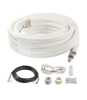Icool 705353617751 25 Ft. Mini Split Line Set 1/4 Inch And 1/2 O.d. Twin Copper Pipes 3/8 Thick