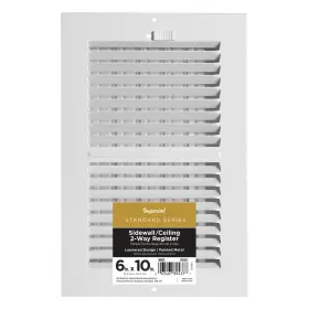 Lb5109 Imperial 10x6 White Sidewall Ceiling Vent Cover 2-way Register Air Duct Grille