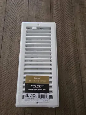 Rg0133-b Imperial 4x 12 Inch White Painted Louvered Ceiling Register