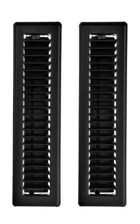 Rg0164 Imperial 2.25 X 12-inch Louvered Floor Register Matte Black 2 Pack