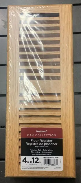 Rg2195 Imperial Mfg 4 Inch X 12 Oak Finished Floor Heat Registers Vents - Pack Of #2