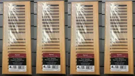 Rg2195 Imperial Mfg 4 Inch X 12 Oak Finished Floor Heat Registers Vents - Pack Of