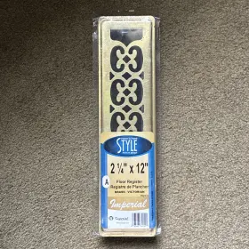 Imperial Rh1812 Floor Register Painted And Plated Brass Victorian Style Vent 2 1/4 Inch X12