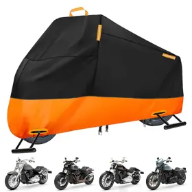 Ine-mc-03-xxl Inezari Motorcycle Cover Waterproof Xxl Fits Up To 96 Inch Black&orange
