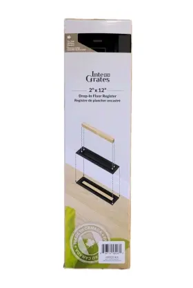 Inte-grates 628719580080 2 Inch X12 Plastic Black Floor Register With Airflow Control Damper