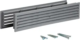 Internal Vents 761062257602 Door Vent Interior Doors 16 7/8 Inch X 3 Two Sided Louvers Bathroom Gray