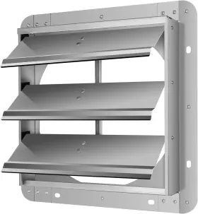 Hidamp12 Ipower 12-inch Square Aluminum Automatic Gravity Shutter Louver Vent Silver
