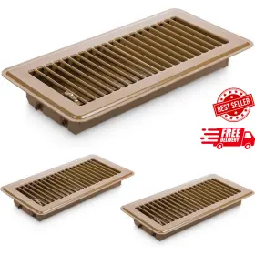 Am556396 Joutyfor 1 Heavy Duty Metal Floor Vent Covers With Damper 3 Pcs 4x10 In Brown Ships Free