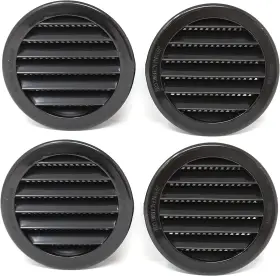 Jsp Manufacturing 313095738797 3 Inch Round Plastic Louver Soffit Air Vent Reptile Screen Grille Cover 4 Black