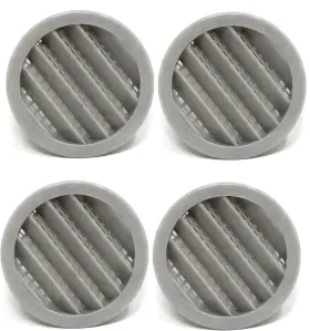 Jsp Manufacturing 744110884081 3 Inch Round Plastic Louver Soffit Air Vent Reptile Screen Grille Cover 4 Grey