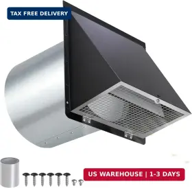 Jyincped Fvck001-6 6 Inch Hooded Wall Vent With Screen And Damper Exhaust Cover Dr