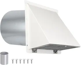 Fvck002 Jyincped Fvck002- 6 Inch Hooded Wall Vent With Screen And Damper Exhaust Cover Cap For