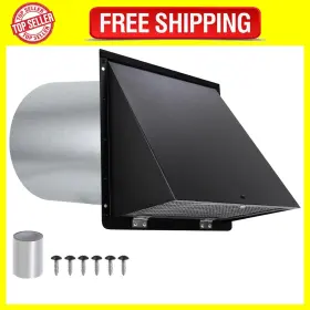 Fvck004 Jyincped Fvck004- 8 Inch Wall Vent Cover Exhaust Hooded With Screen And Damper O