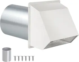 Wvk014-4 Jyincped 4 Inch Dryer Vent Cover Outside Hooded Wall With Screen And Damper Exhaust