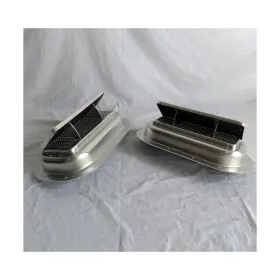 11019 Kay Horsetrailer Air Flow Roof Vent 1 Pair Aluminum Popup High Profile Gasket Bi-