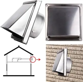 Kbkd-usa-004 Keibikeidi Square Cowled External Air Vent Wall 100mm-4 Inch Stainless Steel Cushio #2