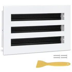 Kelegaan 602835991753 10x6 White Ac Vent Cover Aluminium Linear Slot Diffuser Ceiling Wall Floor