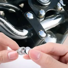 Kiwav 799418223865 Motorcycle Round Bolt Cap Screw Cover Plug Chrome For 6mm Thread Allen Head B