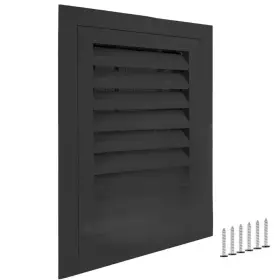 Kiwdzfu 445002131124 12 Inch X 18 Gable Vent Black Aluminum Alloy Wall Removable Strainer 180