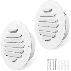 Kiwdzfu 445029196106 4 Inch Round Stainless Steel Air Vent Cover Black Finish Built-in Mesh For Exteri