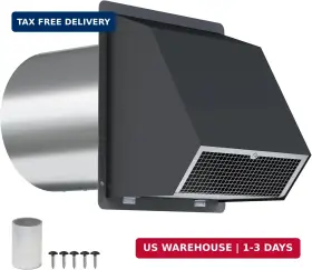 Kwdobuus Ygj-b8in-00-hyamzfbaus 8 Inch Hooded Wall Vent Cover With Screen And Damper Exhaust Cap For Ou