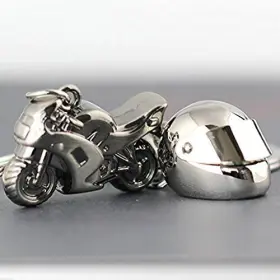 La Tartelette 722208586703 Metal Mini Helmet And Motorcycle Key Tag Lanyard