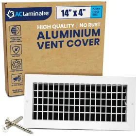 Laminaire 708881361038 14 Inch X 4 Duct Hole 15.6 5.6 Face Aluminum Single Deflection Adjustable Ai
