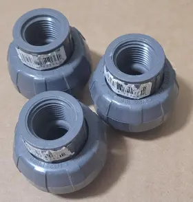 898-005 Lasco 898005 Lot Of 3 Pcs 1/2 Inch O-ring Union Fitting Pvc Npt Schedule 80 Gray