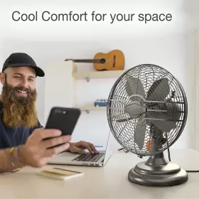 R12210 Lasko Oscillating Table Top Fan Portable 3 Quiet Speeds For Bronze #3