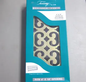 Ldr 019442021214 New - Victorian Floor Register 4 Inch X 10 Solid Brass Tuscany -free Shipping