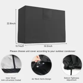 Leetin 313034746739 Mini Split Air Conditioner Cover For Outdoor Condenser 32.2 X 13.7 22.8 Inches #2
