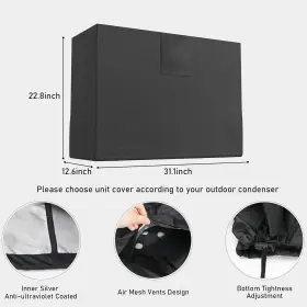 31.1x Leetin 445049566545 Mini Split Air Conditioner Cover For Outdoor Condenser 12.6 X 22.8 Inches #2