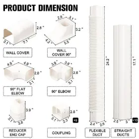 Lck01 Leetin Bewave Air Conditioner Line Cover Kit Decorative Pvc 3 Inch W 16.1ft L #2