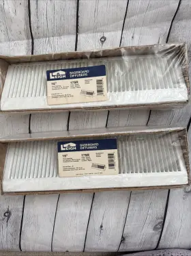 Leigh 023301175154 Baseboard Diffusers 15 Inch White Vent Covers Lot Of 2 New