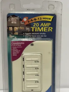 6212h-a Leviton 2 / 4 8 Or 12 Hour Countdown Timer Almond New Sealed #2