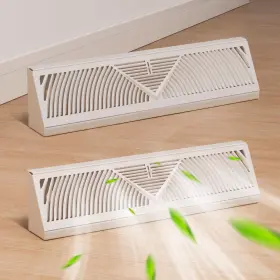 Litguru Bbr18-wh-2p Baseboard Register Diffuser Vent Covers 2 Pcs 18 Inch Rep