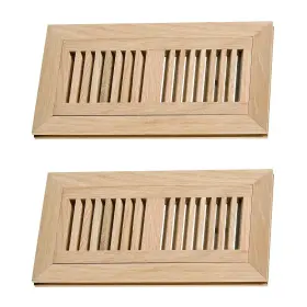 Sc1042d Lock City Home Center Solid White Oak Floor Vent Cover With Damper 10 X 4 In - 2 Pack
